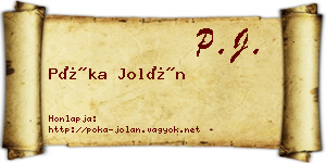 Póka Jolán névjegykártya