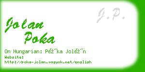 jolan poka business card